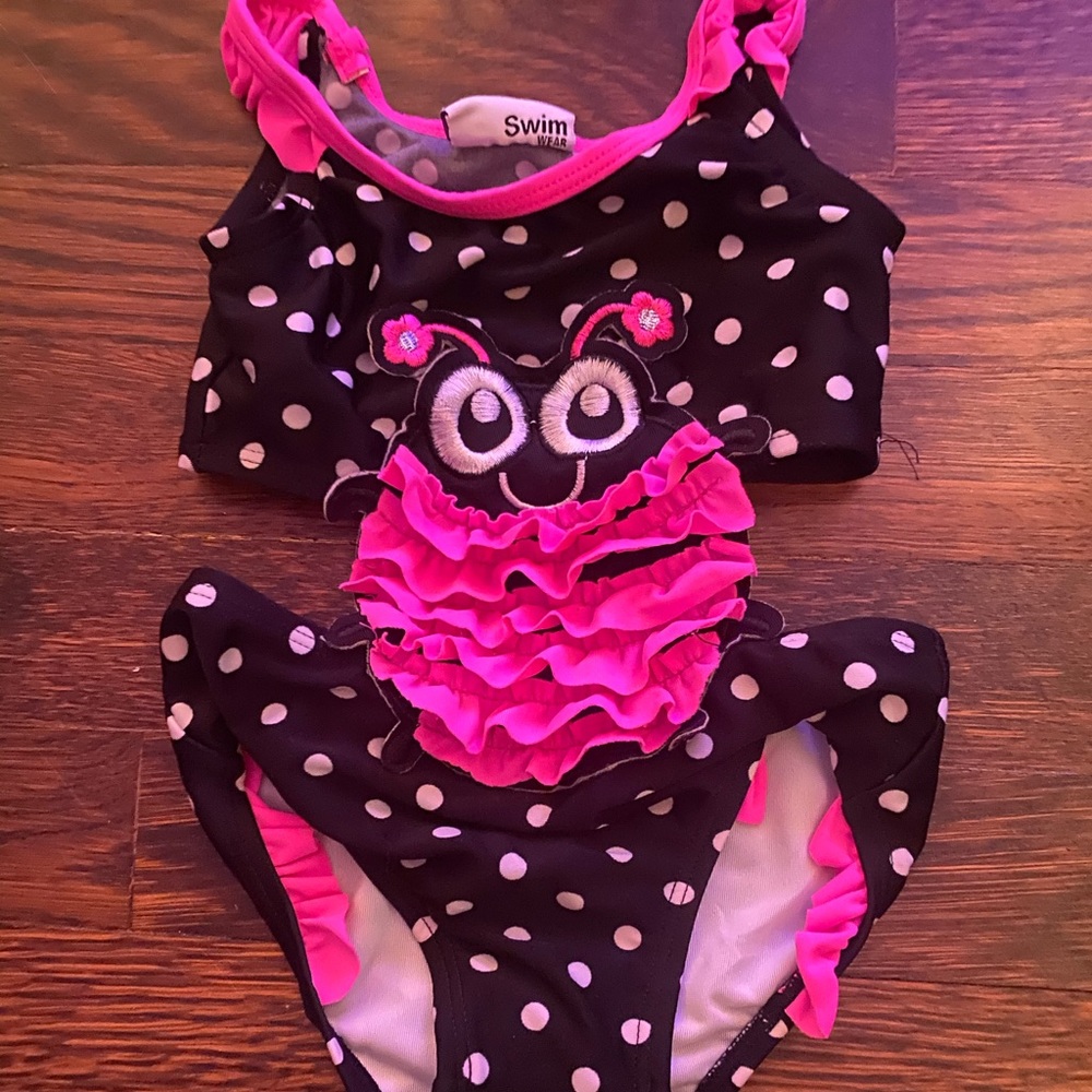 Lady bug baby girl swim suit